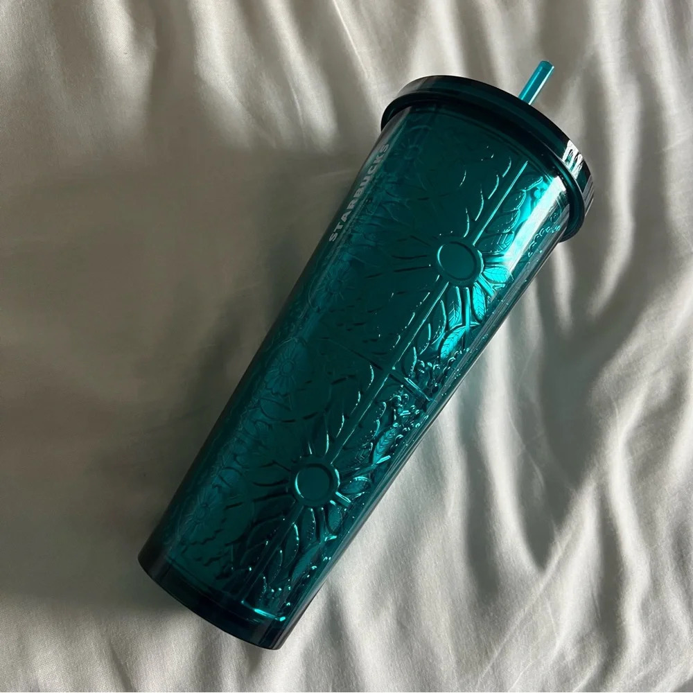 🆕 Starbucks 2017 Venti Foil Metallic Embossed Cold Cup